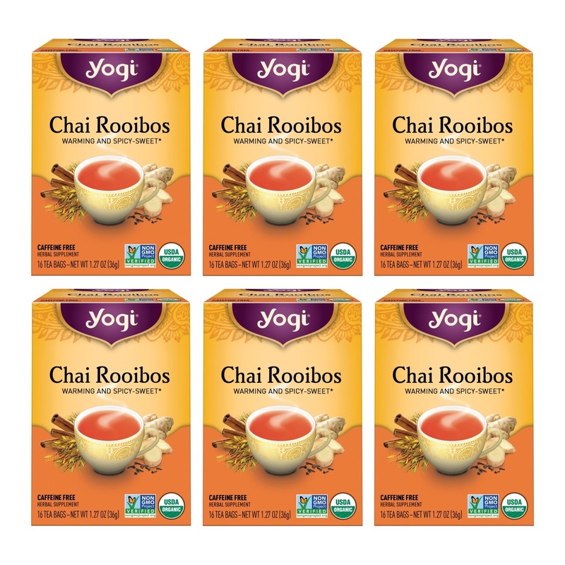 Yogi Organic Chai Rooibos Tea 96 Count Spiced Red Tea with Antioxidants