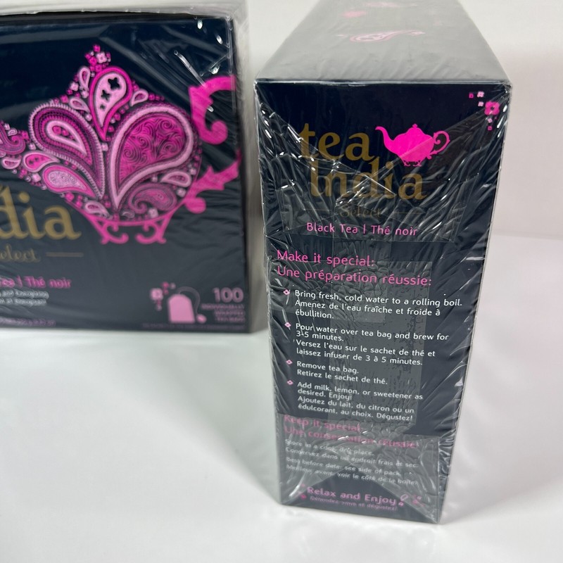 Tea India Select Black Tea Individually Wrapped Tea Bags Lot of 2 x 100 (200) gallery
