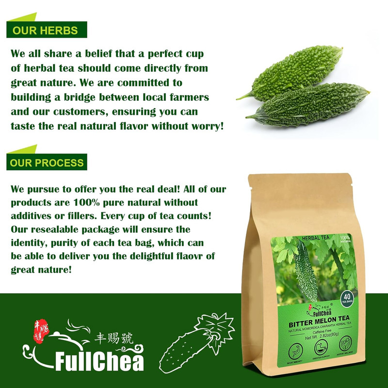 - Bitter Melon Tea, 2G X 40 Count - Premium Natural Dried Momordica Charantia - gallery