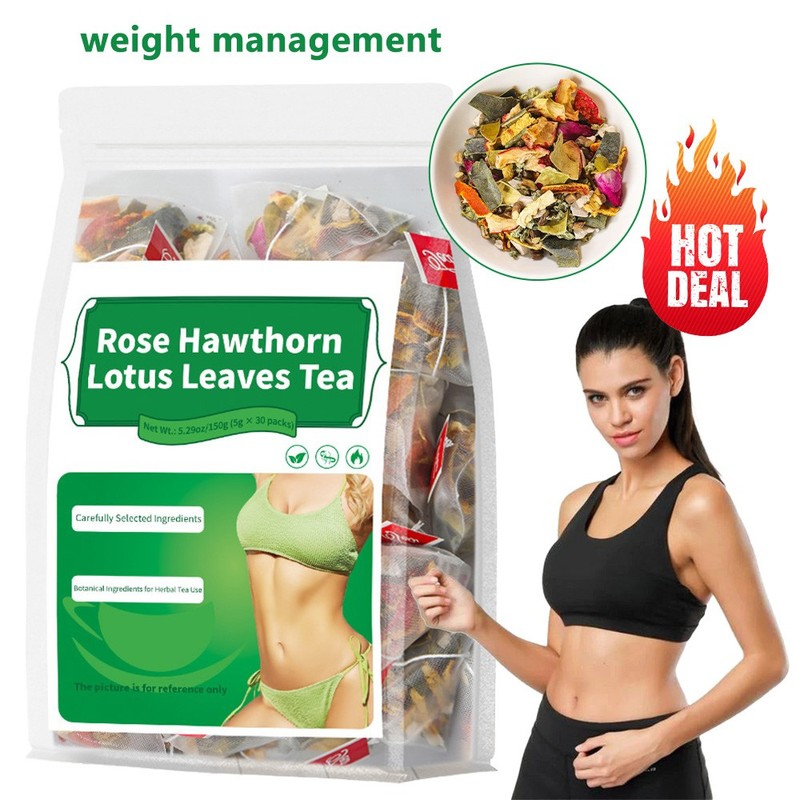 Rose Hawthorn Lotus Leaves Tea Management Healthy Body Shape 30 Packs Unisex