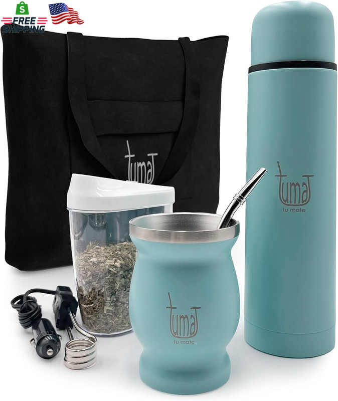 Complete Yerba Mate Kit - Includes Mate Cup, Straw (Bombilla), 750Ml Thermos, Ba gallery