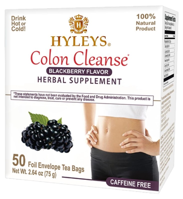 HYLEYS Tea Wellness Colon Cleanse, Blackberry, 50 Count, 1 Pack gallery