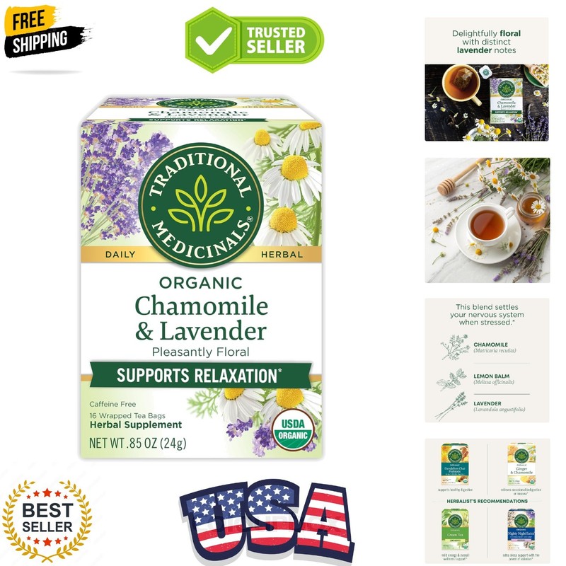 Organic, Chamomile & Lavender – Chamomile Tea Supporting Stress Relief and Re…