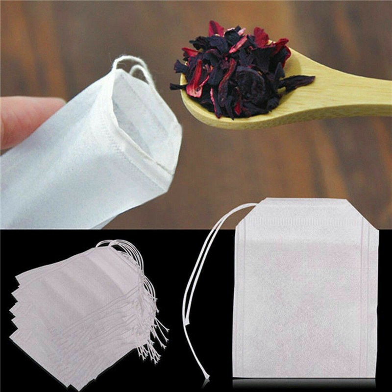 200X Empty TEABAGS Non-Woven String Heat Seal Filter Paper Herb Loose Tea Bag US