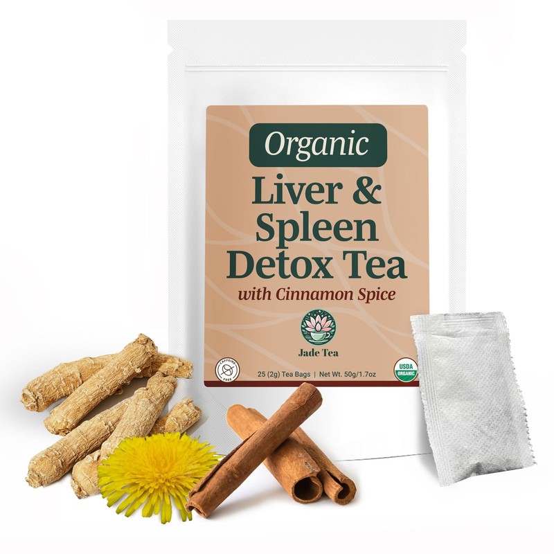 Jade Tea Organic Dandelion Root Tea For Liver Spleen Detox Tea – Burdock Roo…