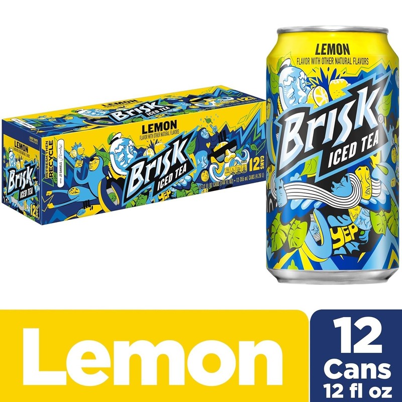 Brisk Bold Lemon Iced Tea Pack – 12 Cans, Natural Ginger & Lemon Flavor gallery