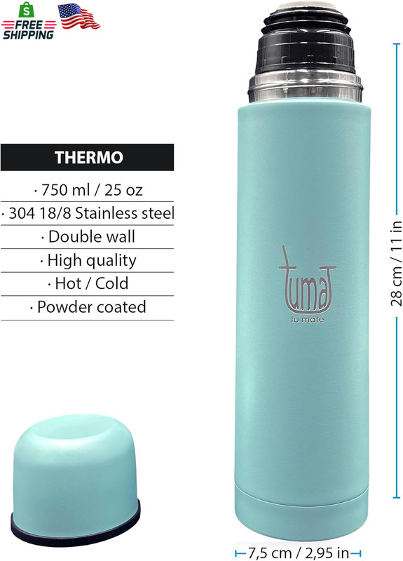 Complete Yerba Mate Kit - Includes Mate Cup, Straw (Bombilla), 750Ml Thermos, Ba gallery