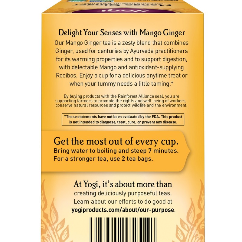 Yogi Tea - Mango Ginger Tea (4 Pack) Caffeine Free - 64 Organic Herbal Tea Bags gallery