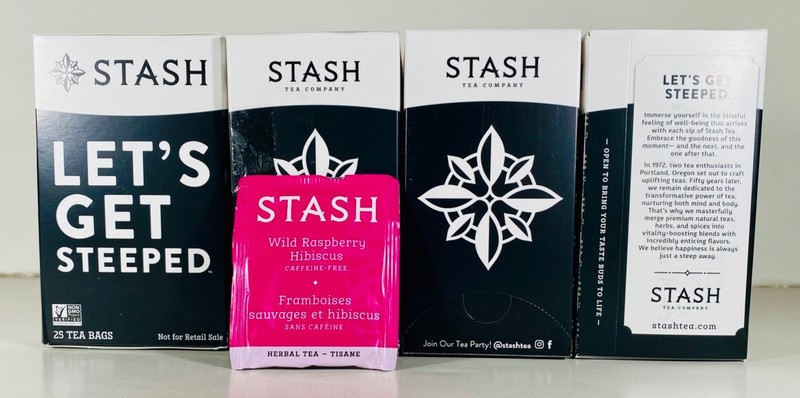 STASH TEA CO. Wild Raspberry Hibiscus, 100 Tea Bags, NON-GMO, Caffeine Free 2028