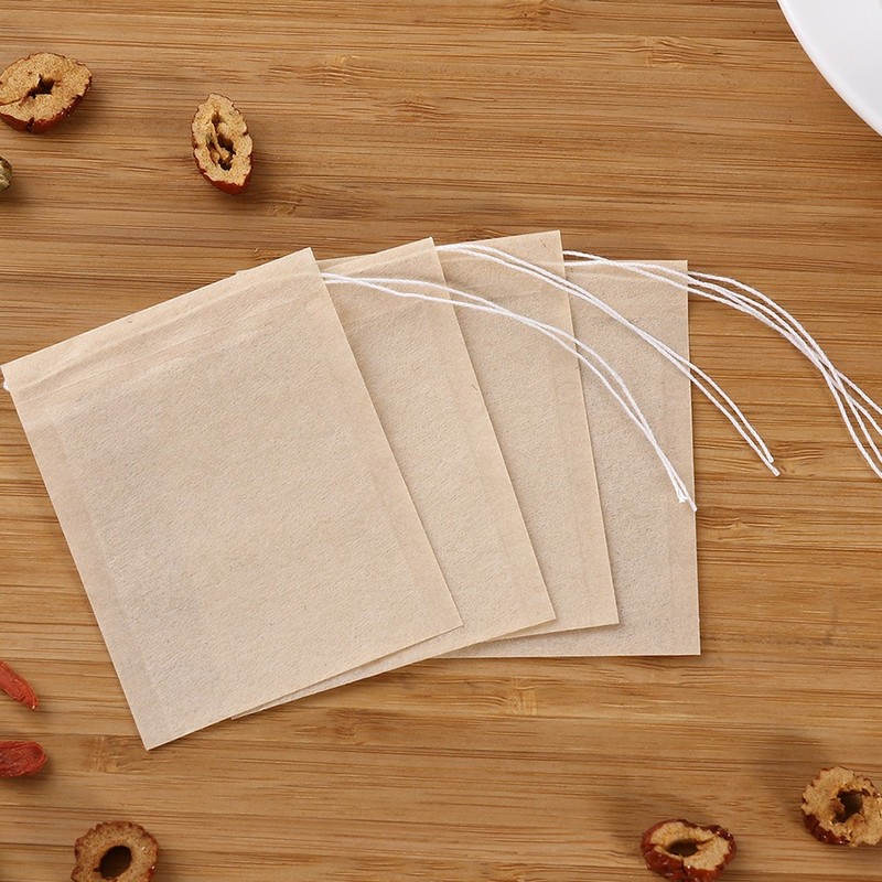 100 Pcs Drawstring Tea Bag Filter Paper Empty Tea Pouch Bags for Loose Tea gallery
