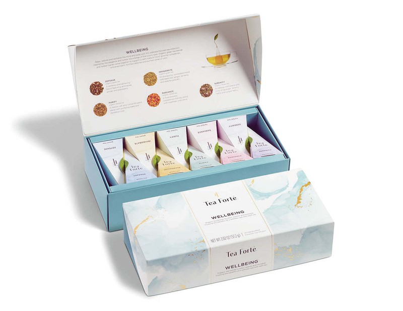 Tea Forte “Wellbeing” Assortment Petite Presentation Box, 10 Tea Infusers