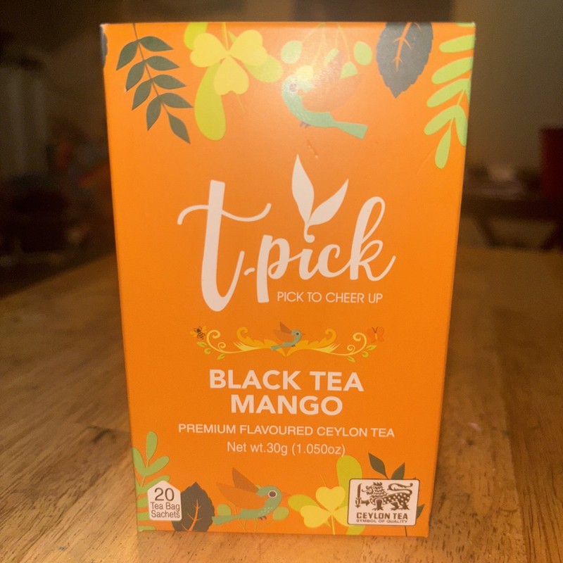 T-pick Black Tea Mango Premium Flavored Ceylon Tea 20 Bags
