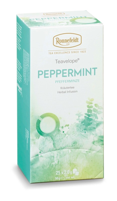 Ronnefeldt Teavelope® PEPPERMINT. 25 tea bags. Mint herbal tea. Decaf