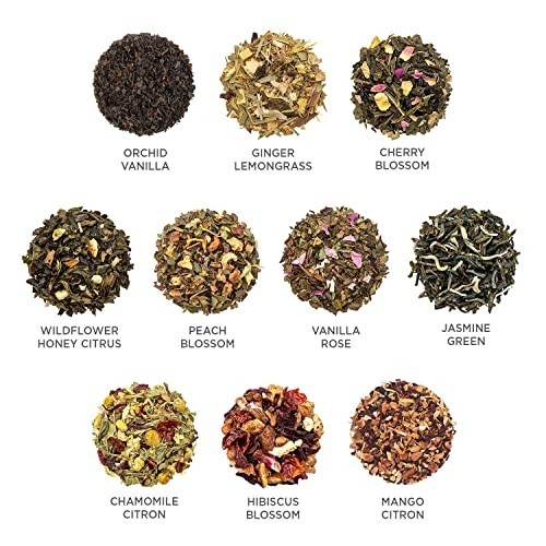 Premium Tea Gift Set - 20 Assorted Blends, Individually Wrapped Pyramid Infusers gallery