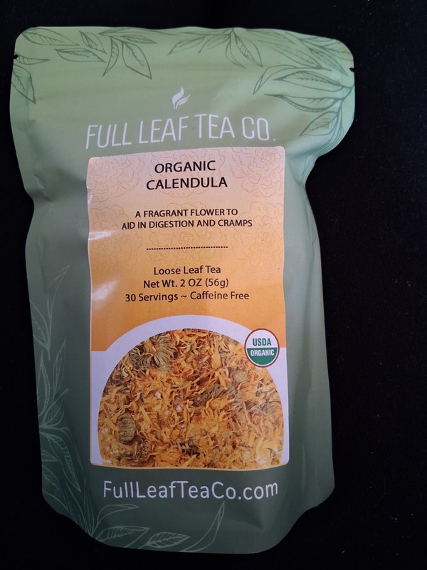 Full Leaf Tea Organic Calendula loose leaf tea 2 Oz Bag For Digestion/cramps