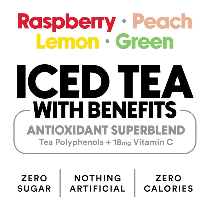 Peach/Raspberry/Lemon/Green Iced Tea Sampler - Antioxidant Superblend (12-Pack) gallery