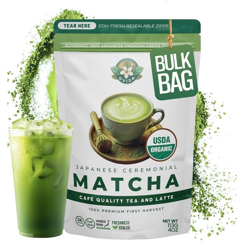 Ceremonial Grade Matcha Green Tea Powder 4oz – Japanese Origin, Stone Ground