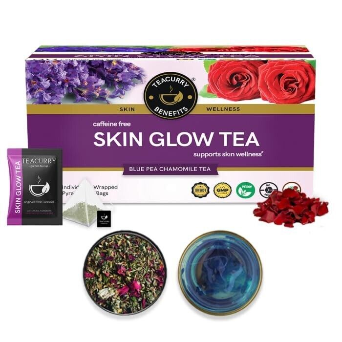 TEACURRY Skin Glow Tea (30 Tea Bags) Help In Skin Shine, Moisturized Skin