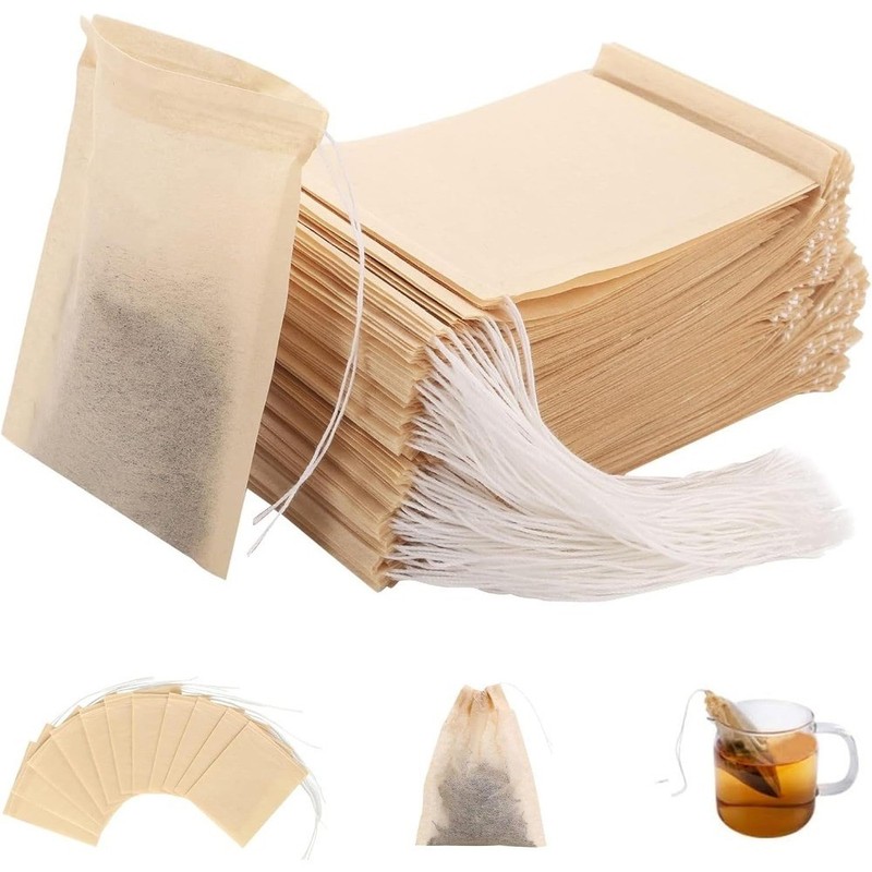 Disposable Tea Bags 200Pcs Natural Safe Empty Tea Bags for Loose Leaf Tea