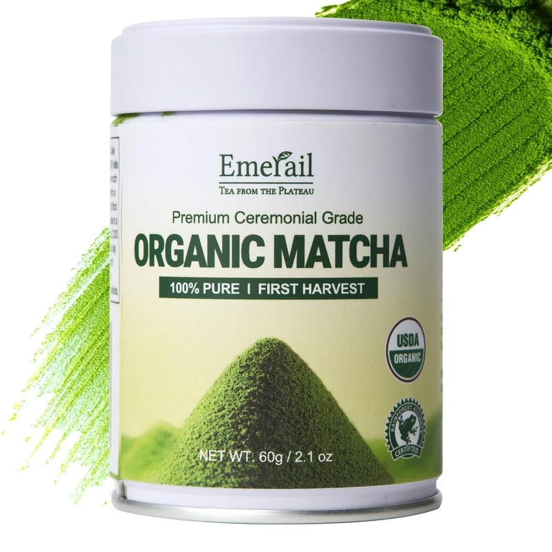 Emerail Organic Ceremonial Grade Matcha Green Tea, USDA-Certified (60g / 2.1oz)