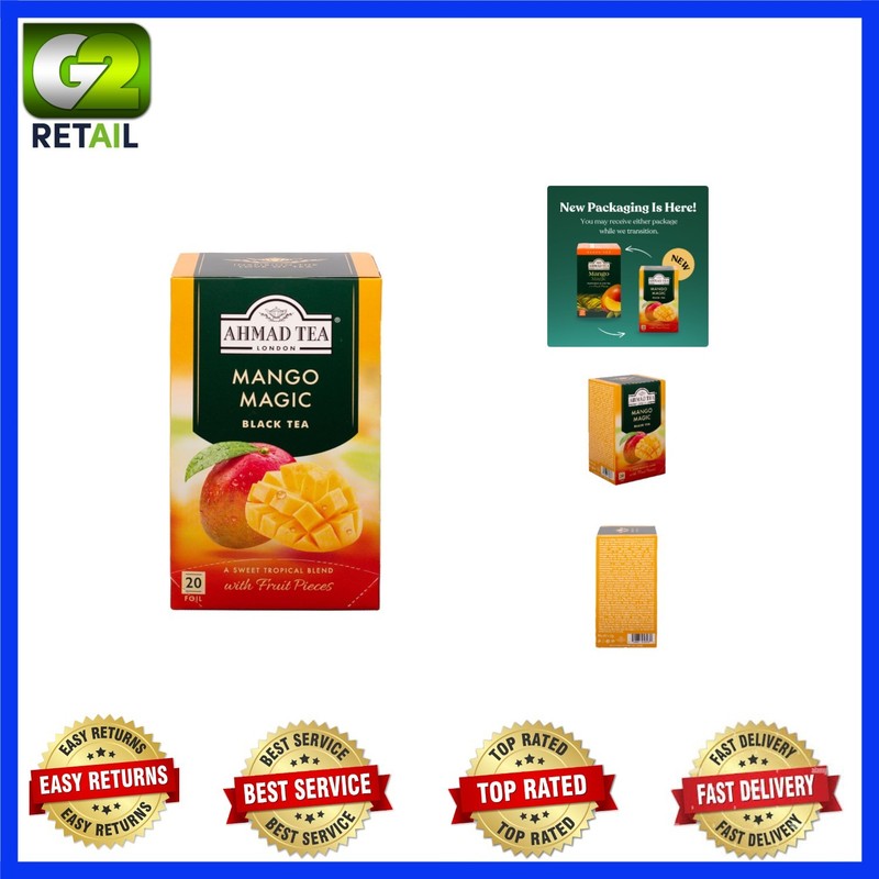 Mango Magic Black Tea – 20 Count Tea Bags for Refreshing Moments