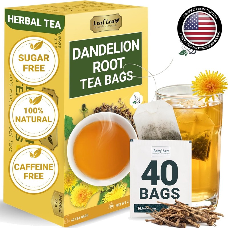 40 Count Dandelion Root Tea Bags – Earthy Flavor, Hand-Harvested Quality
