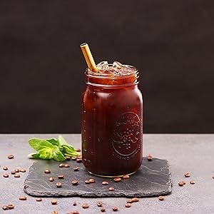 Reusable Boba Bubble Tea & Smoothie Cups - 2 Glass Wide Mouth 32oz Mason Jars gallery