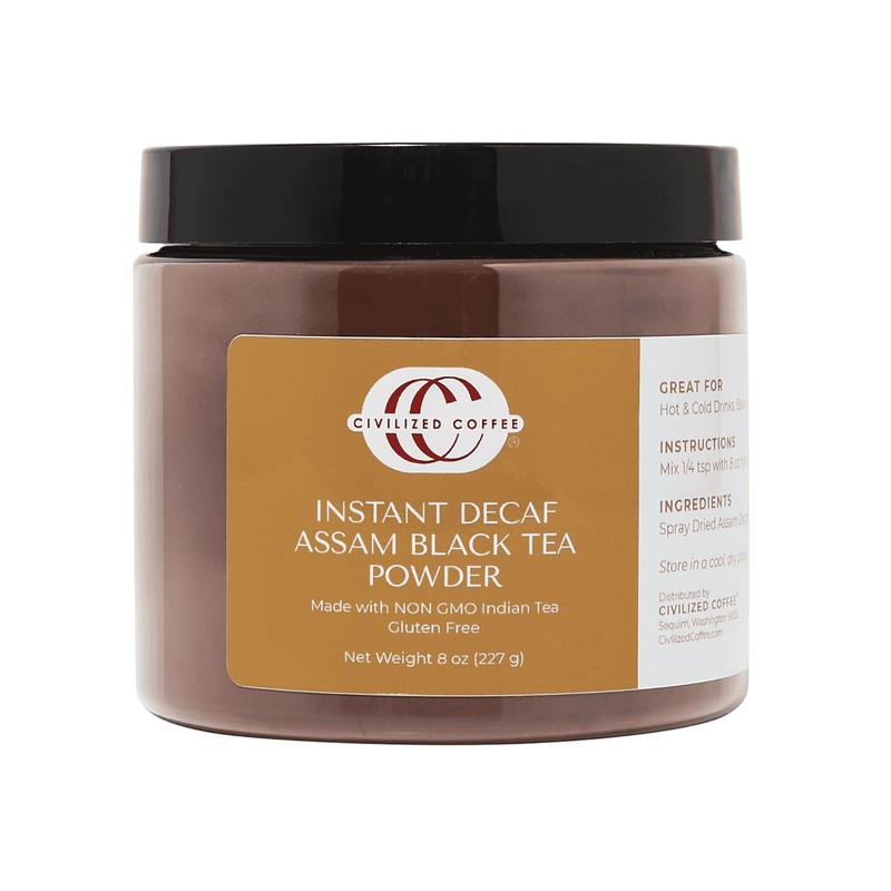 Decaffeinated Instant Black Tea Assam for Hot Tea, Iced Tea & Baking (8oz) (3…
