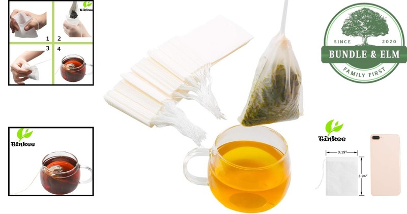 Biodegradable Tea Infuser Bags Made from Natural Wood Pulp - Set of 100 gallery