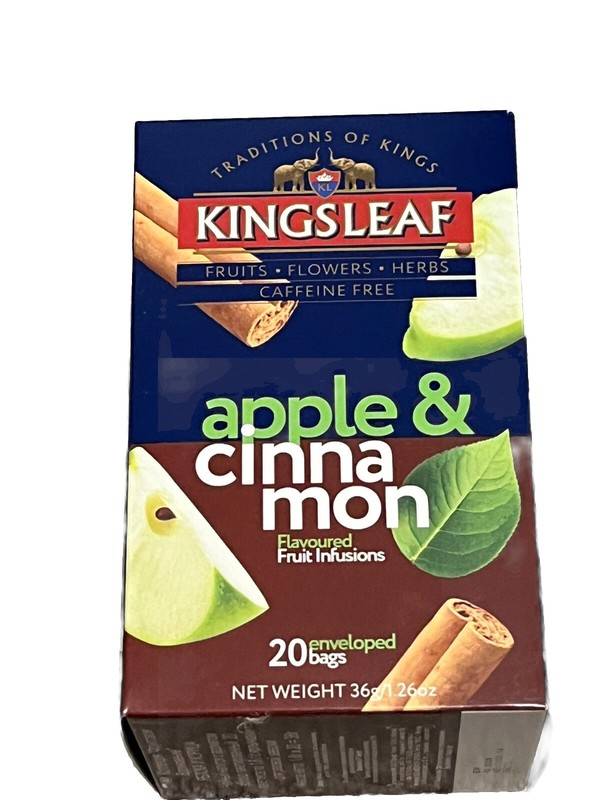 Kingsleaf Tea – APPLE & CINNAMON – ENVELOPED Fruit Tea 20 tbs / 36g ( 1.26 oz )