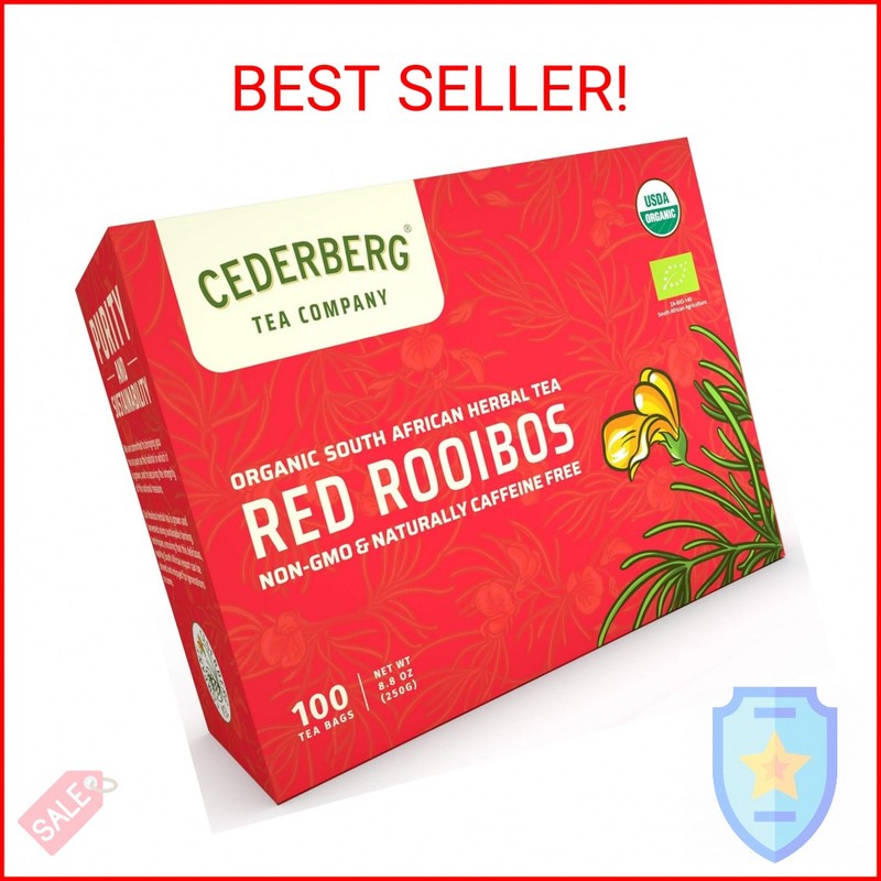 Red Rooibos Tea 100 Teabags USDA Organic – Naturally Caffeine Free – Cederberg T