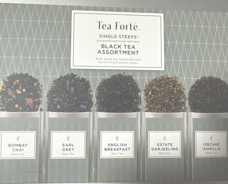 Tea Forte Organic Black Tea Sampler, Single Steeps Loose Leaf Tea 12 oz