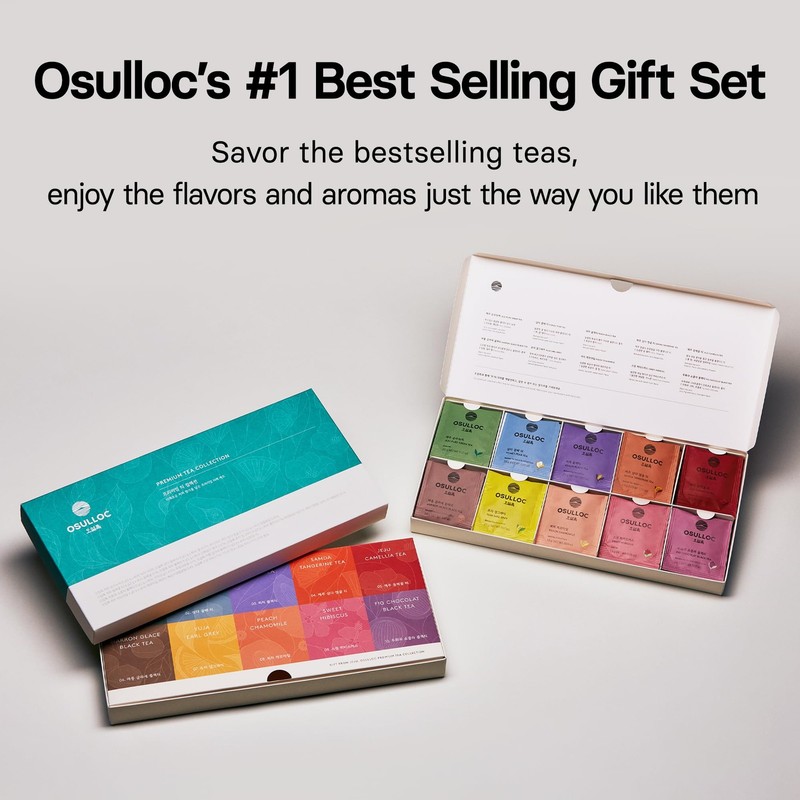 OSULLOC Premium Tea Collection 40 count, 10 flavors x 4 ea, Self Care Sampler... gallery