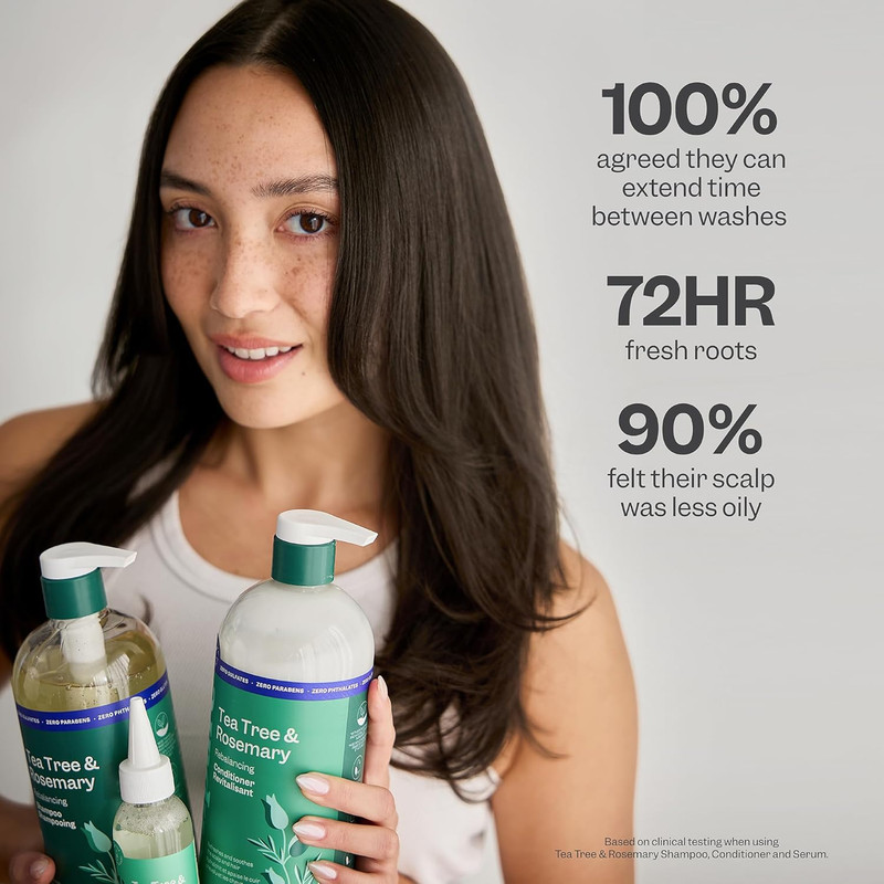Tea Tree & Rosemary Shampoo and Conditioner Set, Plant Based - Refreshes & Rebal gallery