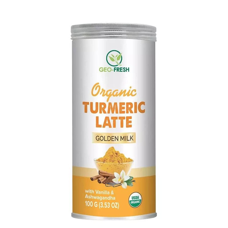 Organic Turmeric Latte Mix – 100G | with Vanilla Flavour Golden Milk Brew Iced
