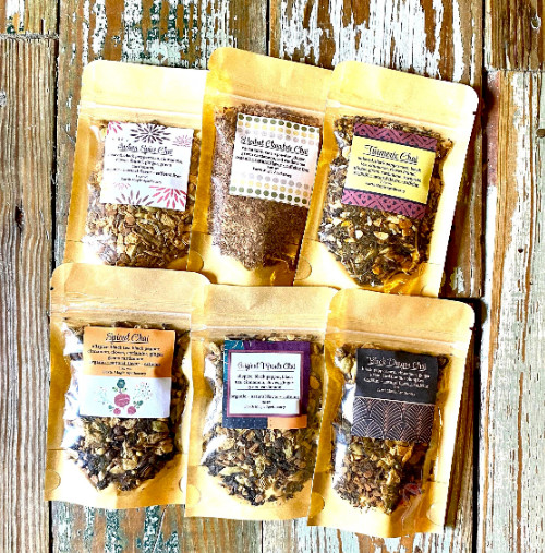 6 Sampler Gift Chai Pack Tea Infuser Organic Spice Chai Blends Masala Handmade
