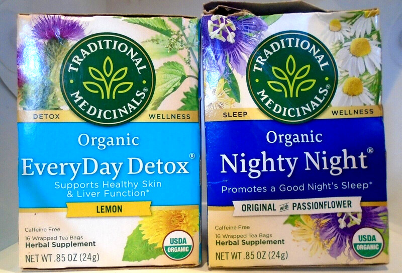 Organic EveryDay Detox and Nighty Night Tea 16 bags ea