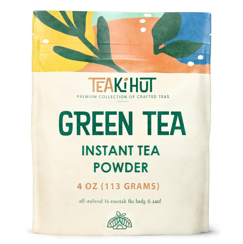 Instant Green Tea Powder, Refreshing Unsweetened Drink Mix, Premium Green Tea In