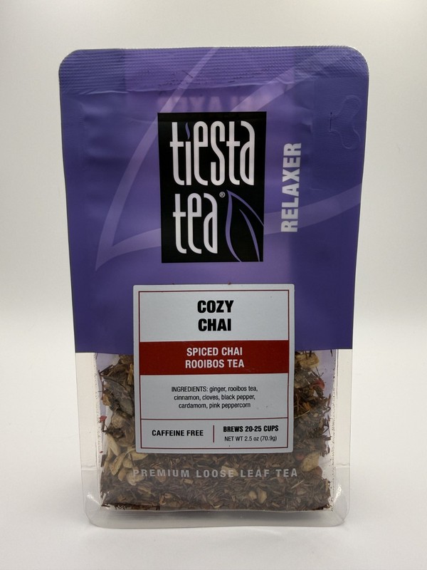 Tiesta Tea Cozy Chai Rooibos Loose Leaf Caffeine Free Relaxer 2.5 oz 20-25 Cups