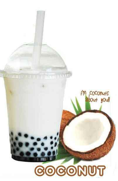 Premium LYCHEE COCONUT Powder Boba Bubble Tea Tapioca Pearl Smoothie Slush 12 oz gallery