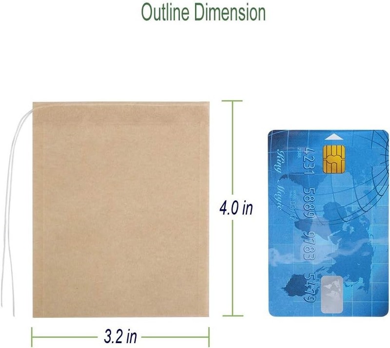 Versatile 100 Pack Biodegradable Tea Filter Bags - Perfect for Tea & Spices gallery