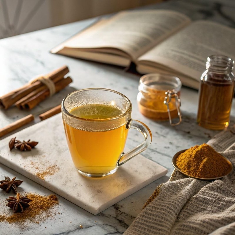 Kosher Caffeine-Free Turmeric Tea with Ginger - 16 Herbal Bags for Wellness gallery