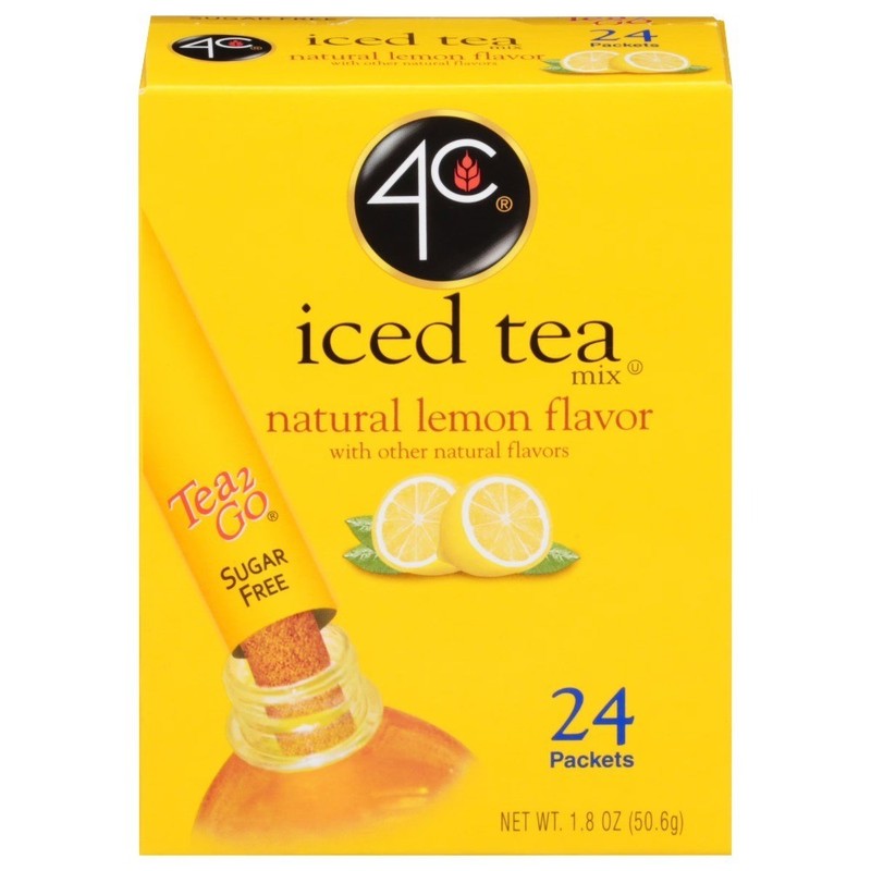 Natural Lemon Iced Tea Mix Powder 2t Sugar Free Low Calorie Drink Refreshing