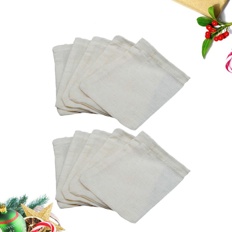 20PCS Cotton Cloth Tea Bags Drawstring Filter Empty Bag for Loose Leaf Tea Herb