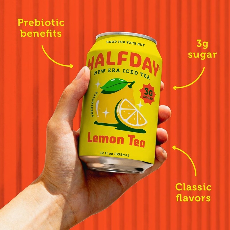 Refreshing Prebiotic Iced Tea: Lemon & Peach - Support Digestive Health, 12 Cans gallery