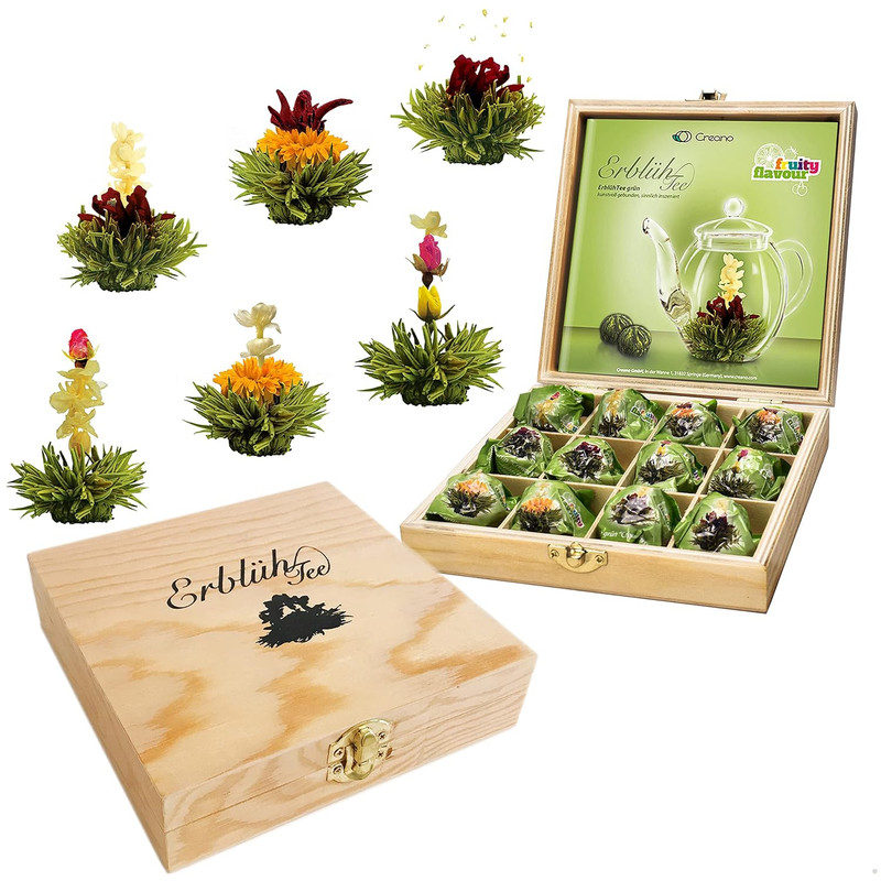 Flowering Abloom Tea - Blooming Gift Set in Stylish Wooden Box, 12Pcs gallery