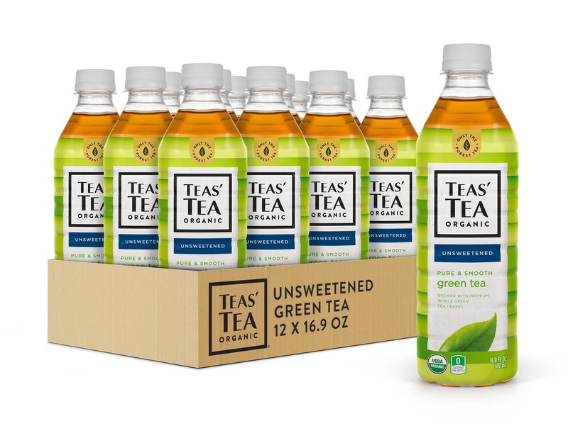 Teas' Tea Unsweetened Pure Green Tea, Organic, Sugar 16.9 Fl Oz (Pack of 12)