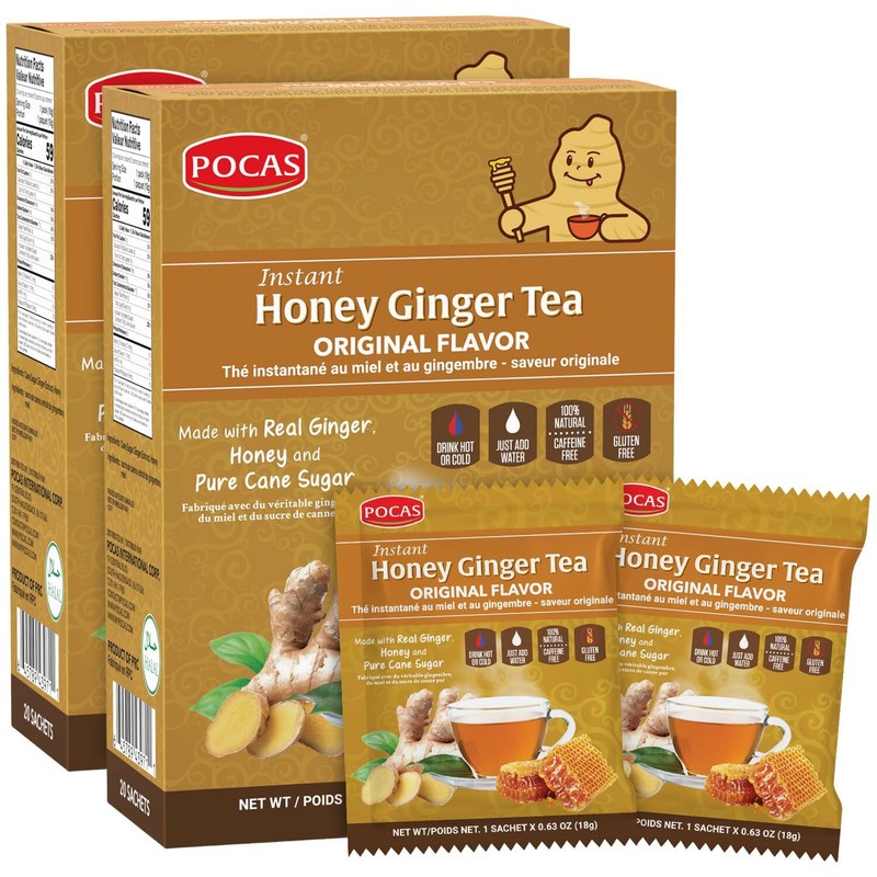 Honey Ginger Tea – Instant Tea Powder Packets with Ginger Honey Crystals Tea …