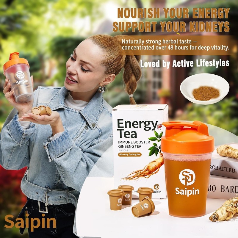 SAIPIN Ginseng Tea 20 Pack Organic Instant Powder Energy Immune Support gallery