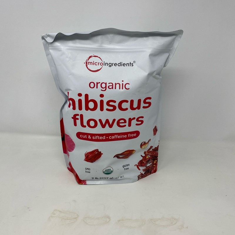 Micro Ingredients Organic Hibiscus Flowers, Red, 2 lb Loose Leaf Tea